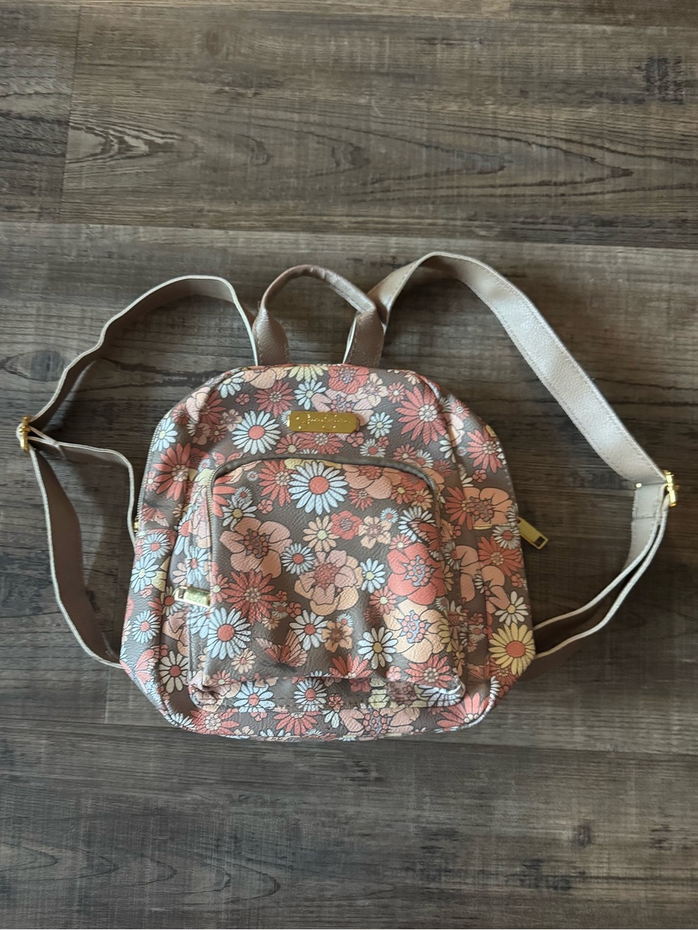 Jessica Simpson Floral Mini Backpack in Pink and Cream